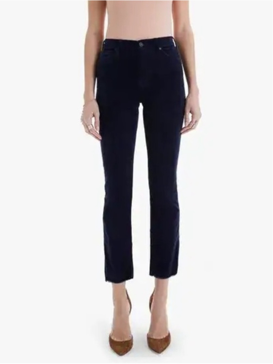 MOTHER Pants - MOTHER Mid Rise Dazzler Ankle Fray Corduroy Sz 26 (14”W) Hopscotch Night Sky EUC